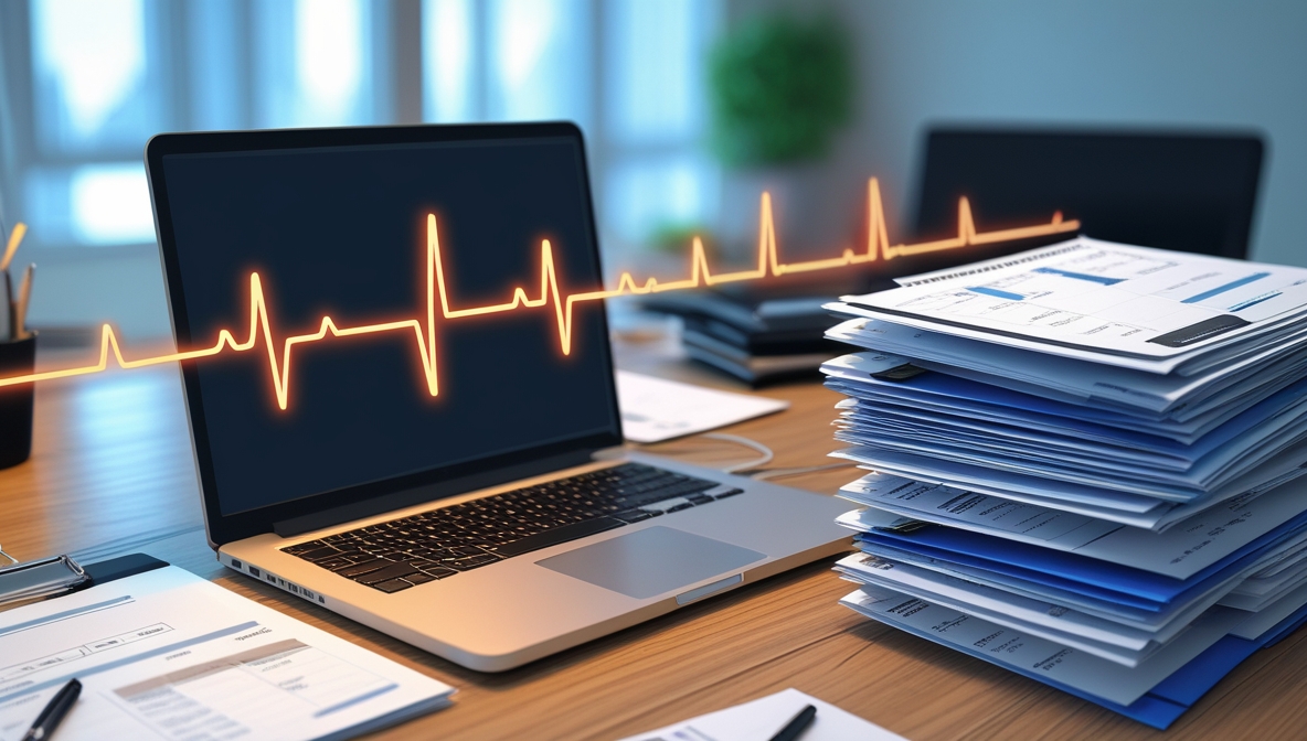 ikona laptopa z kreskami